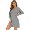 imageWiWi Viscose from Bamboo Nightgowns for Women Long Sleeve Sleep Shirts Soft Sleepwear Pajamas Nightshirts SXXLAheather Grey