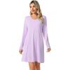 imageWiWi Viscose from Bamboo Nightgowns for Women Long Sleeve Sleep Shirts Soft Sleepwear Pajamas Nightshirts SXXLAlight Purple