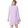 imageWiWi Viscose from Bamboo Nightgowns for Women Long Sleeve Sleep Shirts Soft Sleepwear Pajamas Nightshirts SXXLAlight Purple