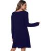 imageWiWi Viscose from Bamboo Nightgowns for Women Long Sleeve Sleep Shirts Soft Sleepwear Pajamas Nightshirts SXXLAnavy
