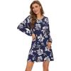 imageWiWi Viscose from Bamboo Nightgowns for Women Long Sleeve Sleep Shirts Soft Sleepwear Pajamas Nightshirts SXXLAnavy Floral