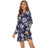 imageWiWi Viscose from Bamboo Nightgowns for Women Long Sleeve Sleep Shirts Soft Sleepwear Pajamas Nightshirts SXXLAnavy Floral