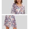 imageWiWi Viscose from Bamboo Nightgowns for Women Long Sleeve Sleep Shirts Soft Sleepwear Pajamas Nightshirts SXXLApurpleFloral