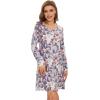 imageWiWi Viscose from Bamboo Nightgowns for Women Long Sleeve Sleep Shirts Soft Sleepwear Pajamas Nightshirts SXXLApurpleFloral