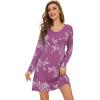imageWiWi Viscose from Bamboo Nightgowns for Women Long Sleeve Sleep Shirts Soft Sleepwear Pajamas Nightshirts SXXLApurpleRose
