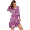 imageWiWi Viscose from Bamboo Nightgowns for Women Long Sleeve Sleep Shirts Soft Sleepwear Pajamas Nightshirts SXXLApurpleRose