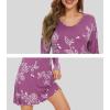 imageWiWi Viscose from Bamboo Nightgowns for Women Long Sleeve Sleep Shirts Soft Sleepwear Pajamas Nightshirts SXXLApurpleRose