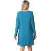 imageWiWi Viscose from Bamboo Nightgowns for Women Long Sleeve Sleep Shirts Soft Sleepwear Pajamas Nightshirts SXXLAteal Blue