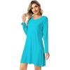 imageWiWi Viscose from Bamboo Nightgowns for Women Long Sleeve Sleep Shirts Soft Sleepwear Pajamas Nightshirts SXXLAturquoise