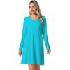 imageWiWi Viscose from Bamboo Nightgowns for Women Long Sleeve Sleep Shirts Soft Sleepwear Pajamas Nightshirts SXXLAturquoise