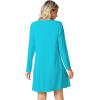 imageWiWi Viscose from Bamboo Nightgowns for Women Long Sleeve Sleep Shirts Soft Sleepwear Pajamas Nightshirts SXXLAturquoise