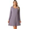 imageWiWi Viscose from Bamboo Nightgowns for Women Long Sleeve Sleep Shirts Soft Sleepwear Pajamas Nightshirts SXXLAviolet