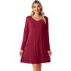 imageWiWi Viscose from Bamboo Nightgowns for Women Long Sleeve Sleep Shirts Soft Sleepwear Pajamas Nightshirts SXXLAwine