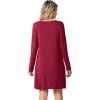 imageWiWi Viscose from Bamboo Nightgowns for Women Long Sleeve Sleep Shirts Soft Sleepwear Pajamas Nightshirts SXXLAwine