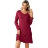 imageWiWi Viscose from Bamboo Nightgowns for Women Long Sleeve Sleep Shirts Soft Sleepwear Pajamas Nightshirts SXXLAwine