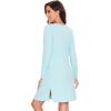 imageWiWi Viscose from Bamboo Nightgowns for Women Long Sleeve Sleep Shirts Soft Sleepwear Pajamas Nightshirts SXXLBaqua