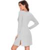 imageWiWi Viscose from Bamboo Nightgowns for Women Long Sleeve Sleep Shirts Soft Sleepwear Pajamas Nightshirts SXXLBash Grey