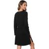 imageWiWi Viscose from Bamboo Nightgowns for Women Long Sleeve Sleep Shirts Soft Sleepwear Pajamas Nightshirts SXXLBblack