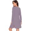 imageWiWi Viscose from Bamboo Nightgowns for Women Long Sleeve Sleep Shirts Soft Sleepwear Pajamas Nightshirts SXXLBviolet