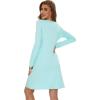 imageWiWi Viscose from Bamboo Nightgowns for Women Long Sleeve Sleep Shirts Soft Sleepwear Pajamas Nightshirts SXXLCaqua