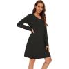 imageWiWi Viscose from Bamboo Nightgowns for Women Long Sleeve Sleep Shirts Soft Sleepwear Pajamas Nightshirts SXXLCblack