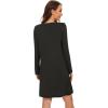 imageWiWi Viscose from Bamboo Nightgowns for Women Long Sleeve Sleep Shirts Soft Sleepwear Pajamas Nightshirts SXXLCblack