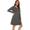 imageWiWi Viscose from Bamboo Nightgowns for Women Long Sleeve Sleep Shirts Soft Sleepwear Pajamas Nightshirts SXXLCiron Grey