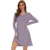 imageWiWi Viscose from Bamboo Nightgowns for Women Long Sleeve Sleep Shirts Soft Sleepwear Pajamas Nightshirts SXXLCviolet