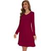 imageWiWi Viscose from Bamboo Nightgowns for Women Long Sleeve Sleep Shirts Soft Sleepwear Pajamas Nightshirts SXXLCwine