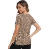imageWiWi Viscose from Bamboo Pajama Tops for Women Soft Short Sleeve Tee Sleep Shirts V Neck TShirt Pjs Top Sleepwear SXXLAbrown Leopard