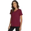 imageWiWi Viscose from Bamboo Pajama Tops for Women Soft Short Sleeve Tee Sleep Shirts V Neck TShirt Pjs Top Sleepwear SXXLAburgundy