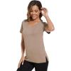 imageWiWi Viscose from Bamboo Pajama Tops for Women Soft Short Sleeve Tee Sleep Shirts V Neck TShirt Pjs Top Sleepwear SXXLAcamel