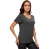imageWiWi Viscose from Bamboo Pajama Tops for Women Soft Short Sleeve Tee Sleep Shirts V Neck TShirt Pjs Top Sleepwear SXXLAcharcoal Heather