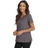imageWiWi Viscose from Bamboo Pajama Tops for Women Soft Short Sleeve Tee Sleep Shirts V Neck TShirt Pjs Top Sleepwear SXXLAdark Grey