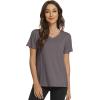 imageWiWi Viscose from Bamboo Pajama Tops for Women Soft Short Sleeve Tee Sleep Shirts V Neck TShirt Pjs Top Sleepwear SXXLAdark Grey