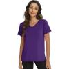 imageWiWi Viscose from Bamboo Pajama Tops for Women Soft Short Sleeve Tee Sleep Shirts V Neck TShirt Pjs Top Sleepwear SXXLAdark Purple