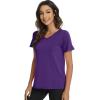 imageWiWi Viscose from Bamboo Pajama Tops for Women Soft Short Sleeve Tee Sleep Shirts V Neck TShirt Pjs Top Sleepwear SXXLAdark Purple