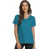 imageWiWi Viscose from Bamboo Pajama Tops for Women Soft Short Sleeve Tee Sleep Shirts V Neck TShirt Pjs Top Sleepwear SXXLAdark Teal
