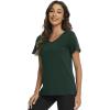 imageWiWi Viscose from Bamboo Pajama Tops for Women Soft Short Sleeve Tee Sleep Shirts V Neck TShirt Pjs Top Sleepwear SXXLAfence Green