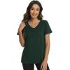 imageWiWi Viscose from Bamboo Pajama Tops for Women Soft Short Sleeve Tee Sleep Shirts V Neck TShirt Pjs Top Sleepwear SXXLAfence Green