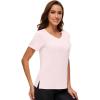 imageWiWi Viscose from Bamboo Pajama Tops for Women Soft Short Sleeve Tee Sleep Shirts V Neck TShirt Pjs Top Sleepwear SXXLAlight Pink