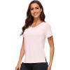 imageWiWi Viscose from Bamboo Pajama Tops for Women Soft Short Sleeve Tee Sleep Shirts V Neck TShirt Pjs Top Sleepwear SXXLAlight Pink