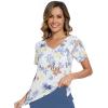 imageWiWi Viscose from Bamboo Pajama Tops for Women Soft Short Sleeve Tee Sleep Shirts V Neck TShirt Pjs Top Sleepwear SXXLAlittle Flowers