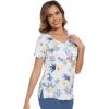 imageWiWi Viscose from Bamboo Pajama Tops for Women Soft Short Sleeve Tee Sleep Shirts V Neck TShirt Pjs Top Sleepwear SXXLAlittle Flowers