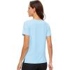 imageWiWi Viscose from Bamboo Pajama Tops for Women Soft Short Sleeve Tee Sleep Shirts V Neck TShirt Pjs Top Sleepwear SXXLApale Blue