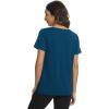 imageWiWi Viscose from Bamboo Pajama Tops for Women Soft Short Sleeve Tee Sleep Shirts V Neck TShirt Pjs Top Sleepwear SXXLApeacock Blue