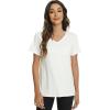 imageWiWi Viscose from Bamboo Pajama Tops for Women Soft Short Sleeve Tee Sleep Shirts V Neck TShirt Pjs Top Sleepwear SXXLAraw White