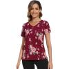 imageWiWi Viscose from Bamboo Pajama Tops for Women Soft Short Sleeve Tee Sleep Shirts V Neck TShirt Pjs Top Sleepwear SXXLAredPink Rose