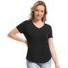 imageWiWi Viscose from Bamboo Pajama Tops for Women Soft Short Sleeve Tee Sleep Shirts V Neck TShirt Pjs Top Sleepwear SXXLBblack