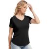 imageWiWi Viscose from Bamboo Pajama Tops for Women Soft Short Sleeve Tee Sleep Shirts V Neck TShirt Pjs Top Sleepwear SXXLBblack